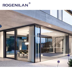 Rogenilan ระเบียงพายุเฮอริเคนประตูทางเข้าคู่ประตูบานเลื่อนอลูมิเนียมยกและประตูระเบียงกระจกสไลด์กลางแจ้ง - Product Image 6