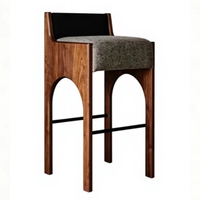 Tabouret de bar vintage pour îlot de cuisine, tabouret de bar en bois massif, sensation de luxe léger, tabouret haut de comptoir