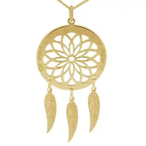 Factory Custom Logo Dream Catcher Stainless Steel Pendant Necklace Gold Sliver Hot Selling Stainless Steel Necklaces