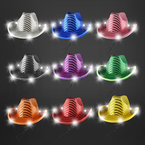 Cappello da Cowboy LED Personalizzato alla Moda, Costume da Cowboy Spaziale, Novità per Feste Rave, Matrimoni, Carnevali - Product Image 2