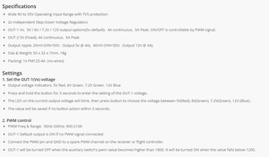 Módulo de Alimentación Mateksys PM12S-4A, Entrada de 9-55V, Doble BEC, Salida de 5V/5-12V, 4A Continuos para Aeronaves RC a Gran Escala y Cineplataformas - Product Image 6