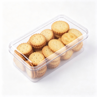 Conteneur en plastique PS transparent, léger et recyclable, avec couvercle à clipser, pour salade de fruits, mousse, tiramisu, biscuits, pâtisserie, boîte à dessert