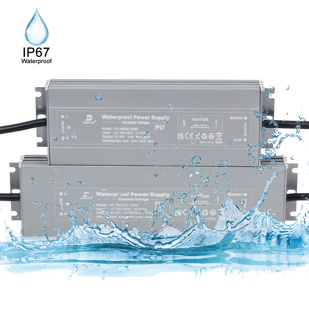 Transformer 260V to 12V 24V Power Supply 12/24Volt IP67 Outdoor Waterproof Lighting Transformer 100-260V to 12V 24V