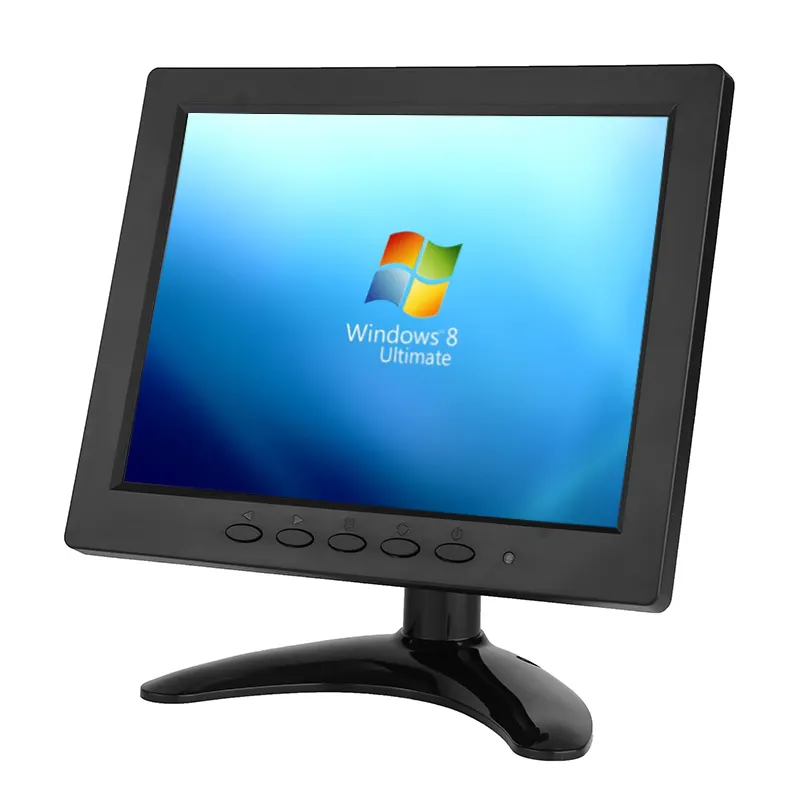 8 inch TFT LED Monitor 1024x768 Resolution Display Portable 4:3 HD Color Video Screen