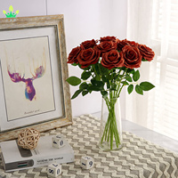 Künstliche Rose Blumenstrauß Faux Rose Stiele für Hochzeits arrangement Braut strauß Herzstück Faux Silk Rose Burnt Orange