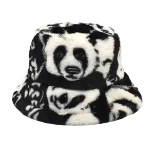 겨울 두꺼운 양동이 모자 따뜻한 봉제 여성 모자 양모 양털 자외선 차단제 파나마 모자 스웨이드 어부 모자