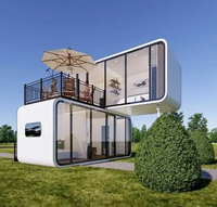 Cabane de vacances écologique moderne de luxe à double étage en conteneur, style Apple Cabin