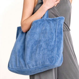 Bolsas de Mano Extra Grandes de Tela de Rizo Suave, Personalizadas, de Algodón, para Playa, Piscina, Yoga, con Asas para el Hombro - Product Image 3