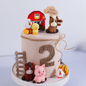 Simpatici felici idilliaci fattoria Pony maiale pulcino anatra pagliai in plastica morbida decorazioni per torta di <span class=keywords><strong>buon</strong></span> <span class=keywords><strong>compleanno</strong></span> torta articoli da te - Product Image 4