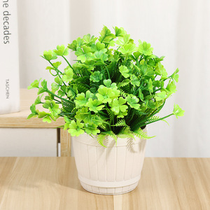 Yiwu Datuo Florist - Plantas Verdes Artificiales en Maceta Pequeña, Decoración Interior Duradera de Plástico, Adorno para el Hogar, Oficina o Escritorio, 22x18cm - Product Image 4