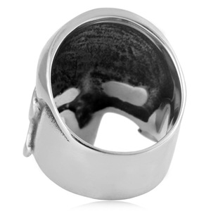 yunnique Skeleton Men's <b>Titanium</b> Steel <b>Ring</b> Silver Full Size 213050 Geometric Design Gift Jewelry - Product Image 4