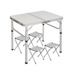 Lightweight Portable Camping Table and Chair Aluminum Folding Outdoor Camping Table Chair 4 Person