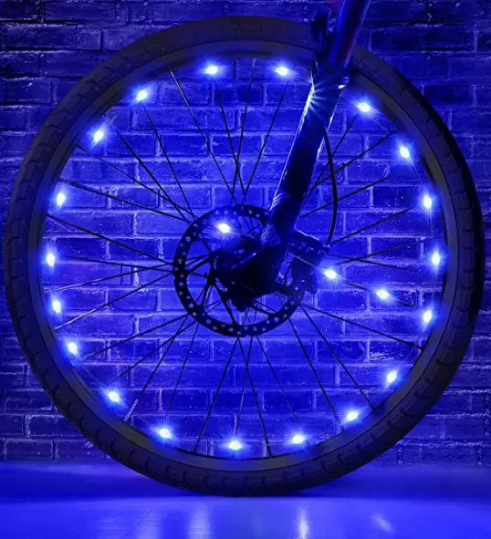 Battery Powered Waterproof Bright Bicycle Spoke Light Strip LED Bike Tire Wheel Lights for Kids Teens Adults Night Riding Safety