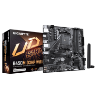 Motherboard GIGABYTE B450M D3HP WIFI6E AM4 Baru 4x DDR4 Double Channel 128GB 2x M.2 PCIe3.0x4 DP+ M-ATX Desktop