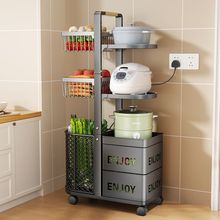 Hogar cocina sala de estar Metal móvil multifunción 360 estantes de esquina giratorios armario cesta estante de almacenamiento para especias y frutas - Product Image 6
