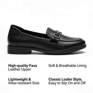 Zapatos Planos de Alta Calidad para Mujer, Cómodos, de Cuero Sintético Negro, con Punta Descubierta, Estilo Slip-On - Product Image 4