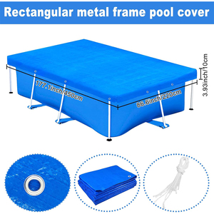 Bâche <span class=keywords><strong>de</strong></span> piscine rectangulaire en PE tissé imperméable et robuste 14 x 7 pieds pour piscine hors sol <span class=keywords><strong>de</strong></span> <span class=keywords><strong>jardin</strong></span> - Product Image 2