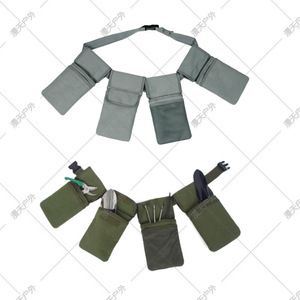 Ceinture porte-outils de jardin, pochette à quatre poches, sangle d'épaule réglable et arquée, unisexe, doublure en polyester, compartiment intérieur - Product Image 1