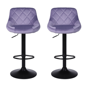 Modern Velvet Bar <strong>Stool</strong> 70cm Seat Height <strong>Black</strong> with Adjustable <strong>Foot</strong> for Dining Home or Hotel Use - Product Image 2