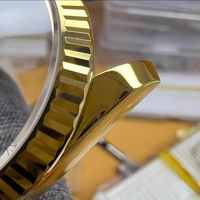Montre mécanique de plongée étanche pour homme, personnalisée, de luxe, en or 18 carats, avec boîtier en forme de dent de chien