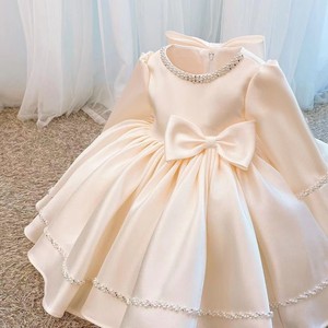 Abito formale <span class=keywords><strong>da</strong></span> ballo al ginocchio per <span class=keywords><strong>bambina</strong></span> di un anno vestito con scollo a 2025 festa di compleanno fiore di nozze - Product Image 2
