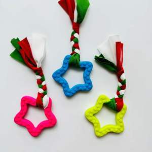 Toptan TPR Yıldız Şeklinde Diş Temizleme Köpek Çiğneme Oyuncağı Kumaş İpli Köpek TPR Oyuncağı - Product Image 3