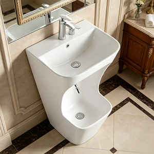 Lavabo de salle de bain sur pied, avec robinet monotrou, rectangulaire, pour ablutions musulmanes (<span class=keywords><strong>Wuzu</strong></span>), idéal pour la maison et l'appartement, pour le lavage des mains et des pieds - Product Image 3