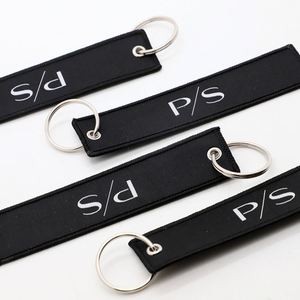 Porte-clés en tissu tissé personnalisé minimaliste avec monogramme pour la vente en gros, idéal pour les vêtements d'entreprise et les articles promotionnels - Product Image 2