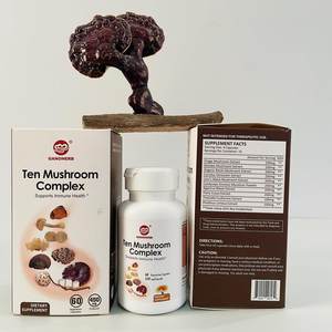 GANOHERB OEM Fábrica Fornecimento Chinês Multi-Cogumelo Cápsulas com Ganoderma Lucidum Spore Powder Atacado Bulk Fabricante - Product Image 1