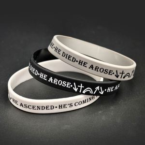 สายรัดข้อมือซิลิโคนคำคมสร้างแรงบันดาลใจจากพระคัมภีร์ สายรัดข้อมือยางสำหรับความเชื่อทางศาสนา เหมาะสำหรับงานอีเว้นท์ ปาร์ตี้ โปรโมชั่น พร้อมโลโก้สั่งทำได้ - Product Image 2