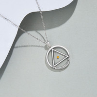 Collier en acier inoxydable avec pendentif inspirant grain de moutarde triangulaire, bijou minimaliste rond symbole de foi, résistant au ternissement