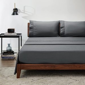 Tinh Tế Thiết Kế Dập Nổi Xám <span class=keywords><strong>Polyester</strong></span> <span class=keywords><strong>Microfiber</strong></span> Vội Vã Mềm 1800 Bộ Đồ Giường Sheets & Vỏ Gối Đặt Nữ Hoàng <span class=keywords><strong>Bed</strong></span> Sheets <span class=keywords><strong>Set</strong></span> - Product Image 2