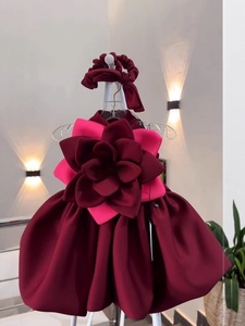 Vestido <span class=keywords><strong>de</strong></span> niña <span class=keywords><strong>de</strong></span> las flores <span class=keywords><strong>de</strong></span> tul rosa personalizado con lazo grande para primer cumpleaños, ocasión formal, vestido <span class=keywords><strong>de</strong></span> princesa <span class=keywords><strong>de</strong></span> <span class=keywords><strong>Navidad</strong></span> - Product Image 3