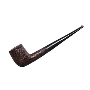 Muxiang Wooden Billiard Pipe Briarwood Straight Type Dark Engraved Silver Ring Black Sleeve Tobacco Pipe - Product Image 3