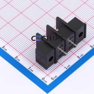 MX25CM-7.62-02P-BK01-Cu-S-A Barrier Terminal Block Through hole,P=7.62mm Connector Two Sides 7.62mm 1x2P Straight Pin - Product Image 2