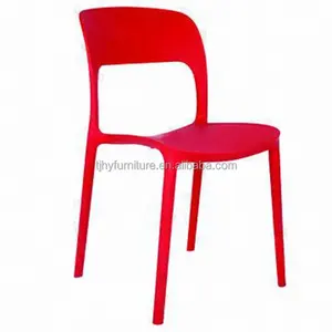 Chaise de salle à manger en plastique moderne empilable personnalisée en usine, colorée, pour salon, maison, café, restaurant - Product Image 1