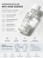 OEM ODM Essence de traitement de l'acné à l'acide salicylique, à l'acide azélaïque et à la niacinamide, contrôle du sébum, affinement des pores, tonique pour le visage