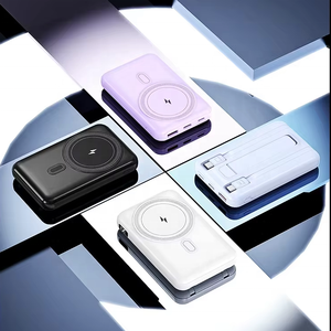 Oem 10000mah תצוגה דיגיטלית מגנטי powerbank מובנה בכבלים 5000 טלפון נייד mah סוג בנק חשמל אלחוטי טעינה c - Product Image 6