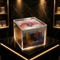 Boîte de présentation transparente en acrylique pour collection de cartes à collectionner, pour collectionneurs à domicile, vitrine haute transparence avec couvercle magnétique
