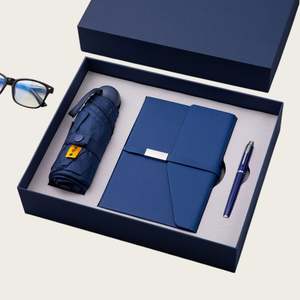A5 <b>Notebook</b> 5-Fold Pocket Umbrella & Ballpoint Pen Gift Box <b>Set</b> Summer Gift Custom Logo - Product Image 1