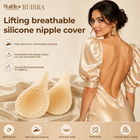 Cache-tétons en silicone respirant, 74 aérations, adhésif central sans colle, imperméable, réutilisable, effet liftant, soutien-gorge adhésif pour robe dos nu