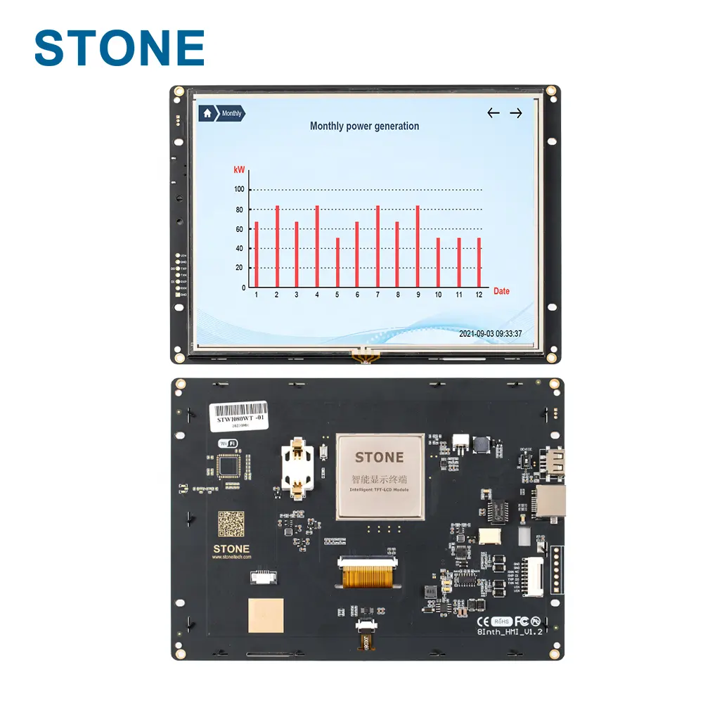 STONE Full Color 8 Inch TFT LCD Display Industrial Touch Screen 800x600 LCD Resistive Touch Screen