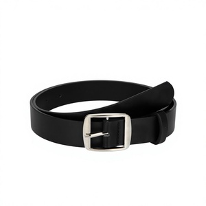 Cinturones de Cuero Vacuno Color Negro con Hebilla de Acero Inoxidable, Impresión por Transferencia de Calor, Logotipo Personalizado, Cinturones para Hombre - Product Image 1