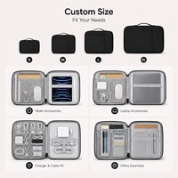 Étui rigide pour ordinateur portable en EVA personnalisé, multi-compartiments, étanche, sac organisateur d'accessoires informatiques avec poignée, OEM ODM