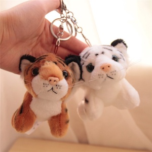 Tiny Yellow Tiger Plush Keychain Soft Toy <b>Animal</b> <b>Keyring</b> Charm Backpack Small Pendant Purses Chain Doll Cute 15CM - Product Image 1