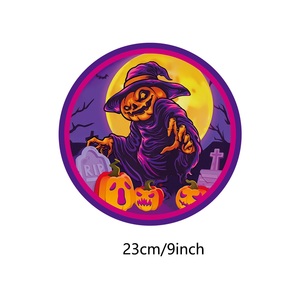 Décorations de fête d'Halloween, vaisselle jetable, nappe de carnaval violette, décoration de fête à domicile DIY, ensemble de vaisselle d'Halloween - Product Image 3