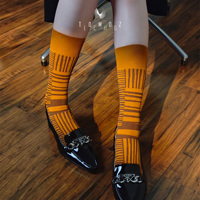 Chaussettes mi-mollet fines personnalisées pour femme, design tendance, maintien ferme, respirantes, motif simple, pour l'été