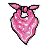 Patchs brodés perlés faits main en feutre non tissé, motifs dessin animé rose/cowboy western, lettres anglaises, cœurs et fleurs, thermocollants, pour chapeaux, DIY
