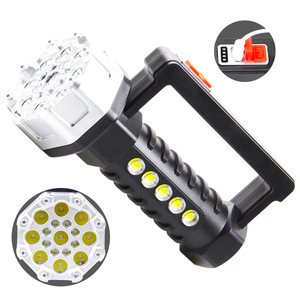 Handheld Flashlight 12W LED COB Rechargeable USB Charging Outdoor Emergency Light With <b>Dimmer</b> Feature - Product Image 1