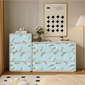 Armoire murale auto-adhésive étanche pour salle de bain, anti-huile pour cuisine, insonorisante, à motif floral changeant de couleur, style français pour la maison - Product Image 4
